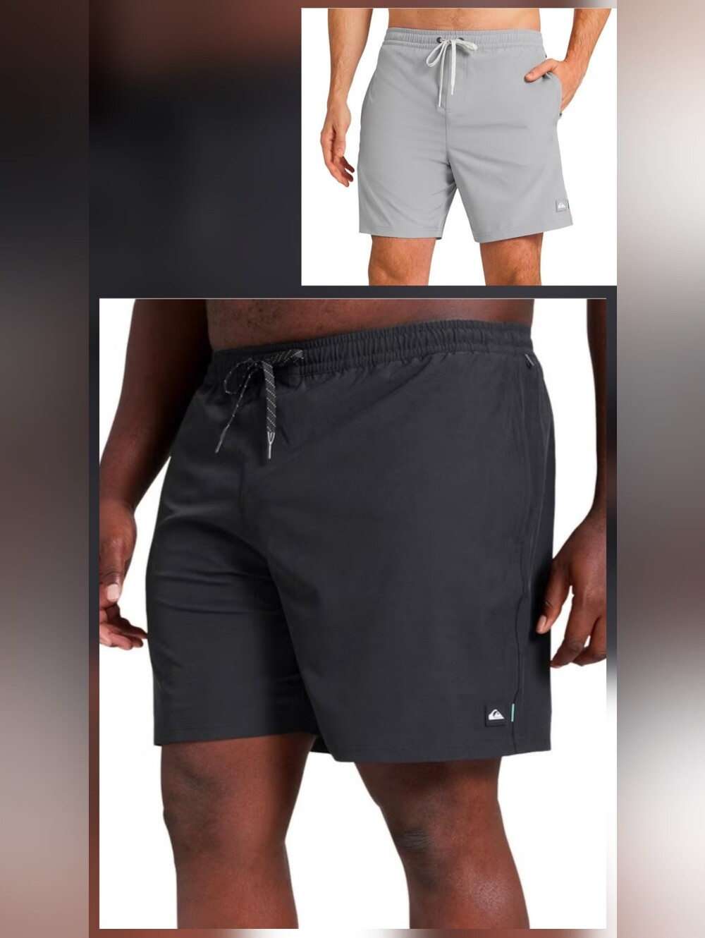 Quiksilver Men's Volley Swim Short 2 Pairs Grey Black XXL New